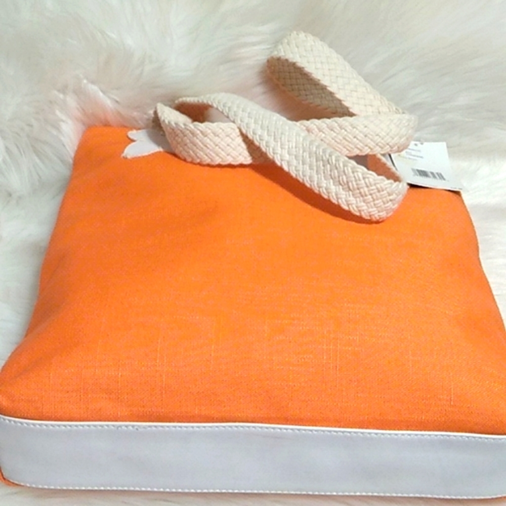 (#31) SALE! NWT Axcess Liz Claiborne Venice Beach Tangerine Linen Blend Bag - Picture 11 of 16